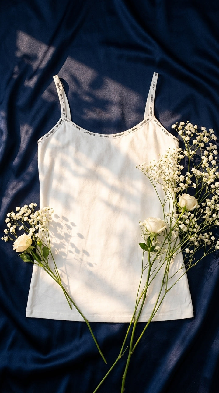 White Solid Tank Top PT6029