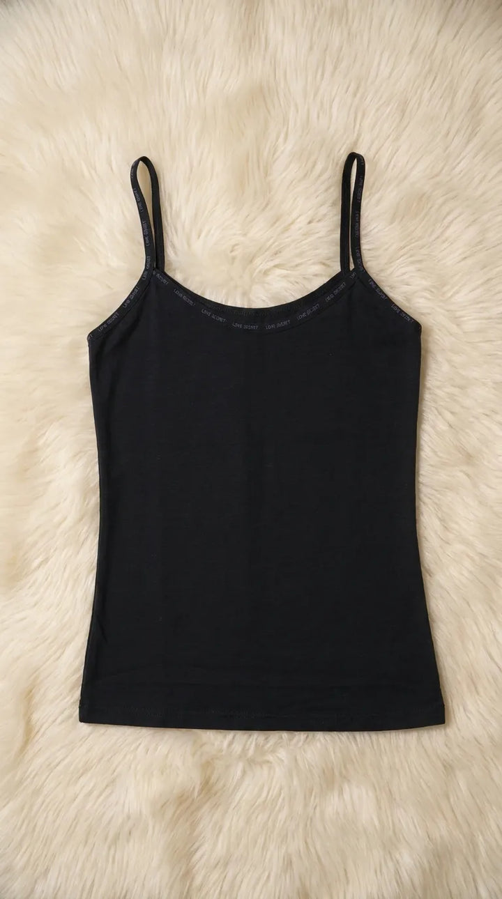 Black Solid Tank Top PT6029