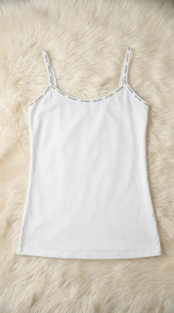White Solid Tank Top PT6029