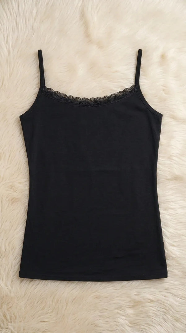 Black Solid Tank Top PT6030