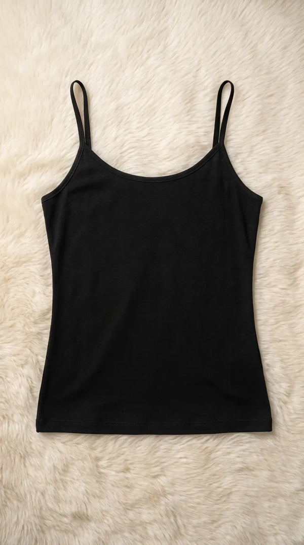 Black Solid Tank Top PT6032