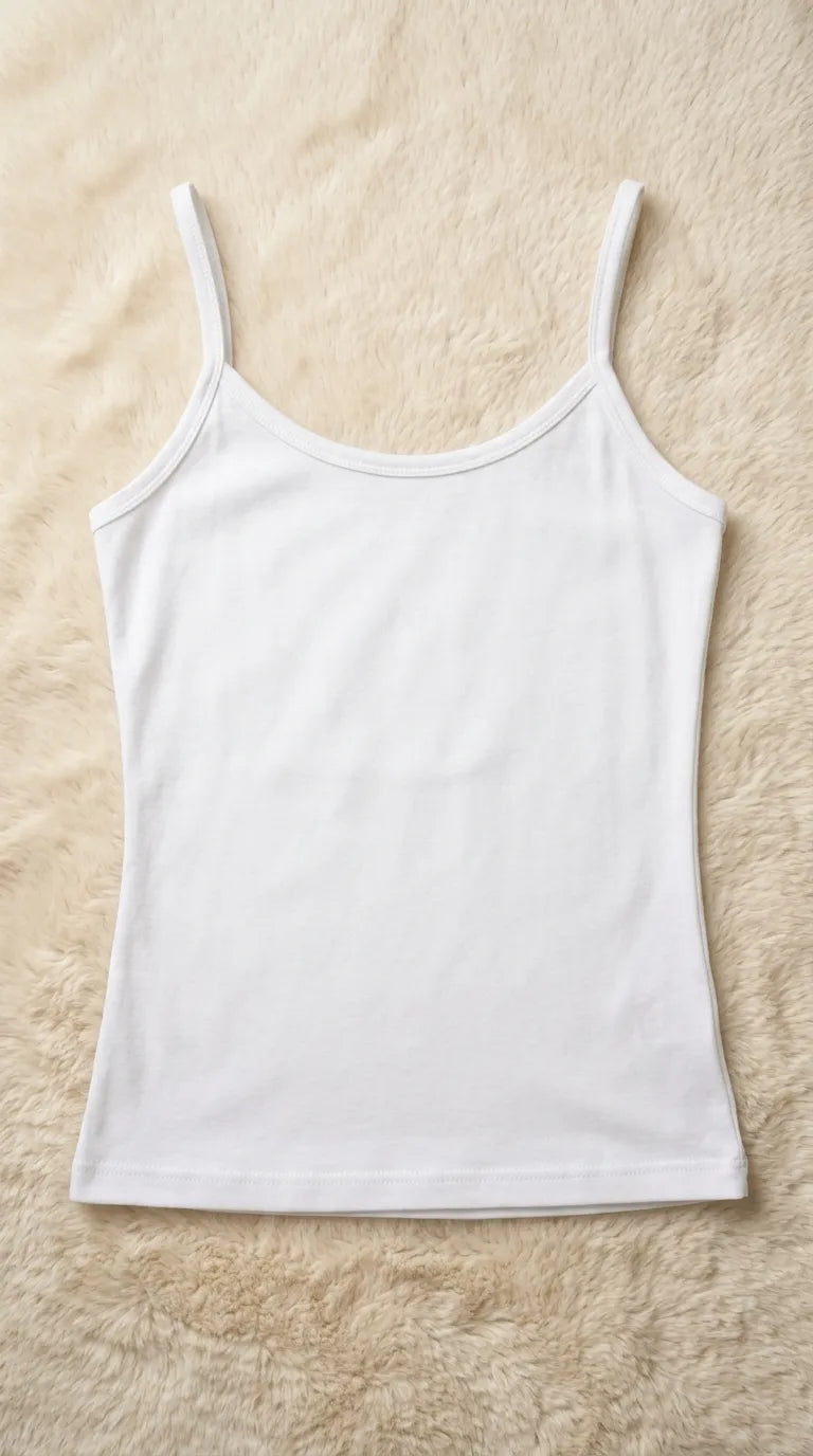 White Solid Tank Top PT6035