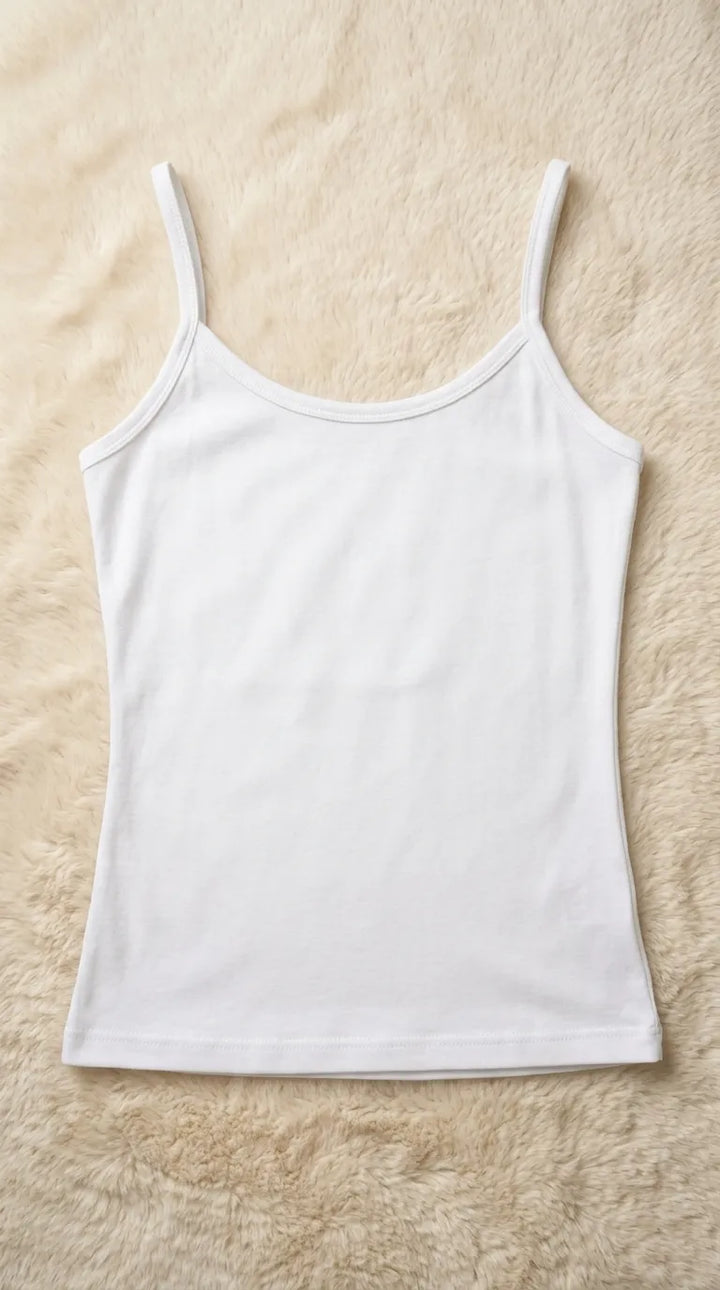 White Solid Tank Top PT6035