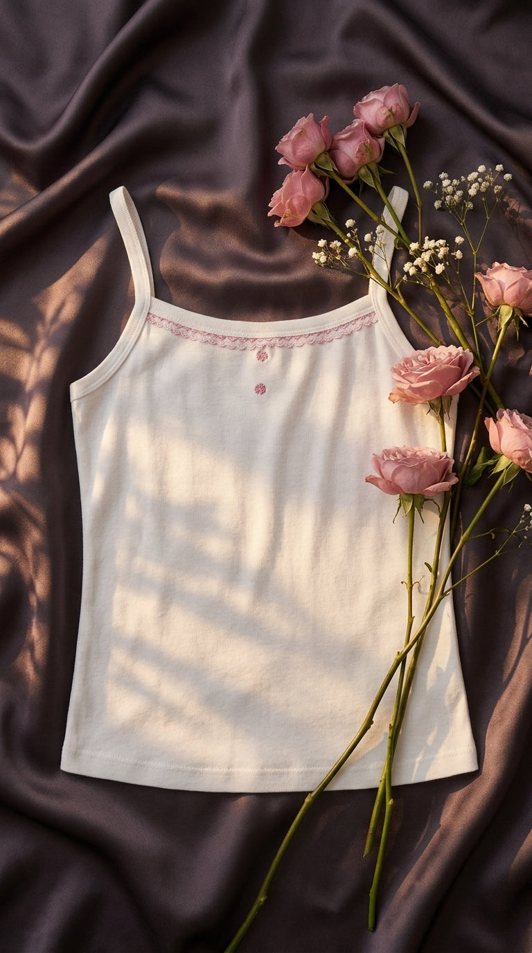 White Solid Tank Top PT6049