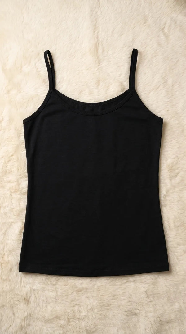 Black Solid Tank Top PT6052