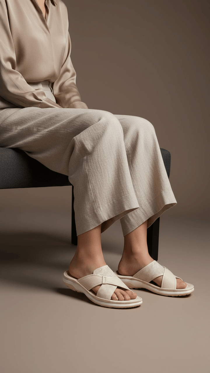 Beige Formal Slipper For Women PU0375