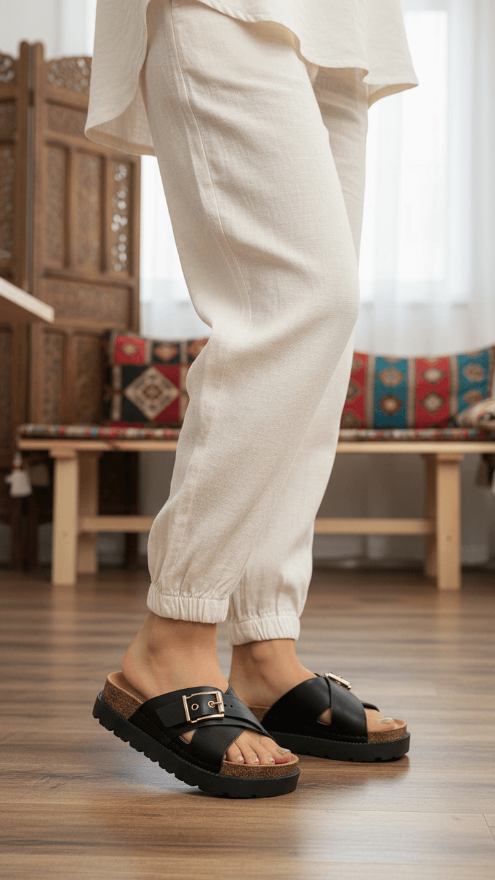 Black Formal Slipper For Women PU0391