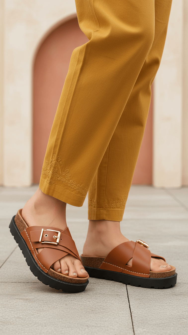 Brown Formal Slipper For Women PU0391