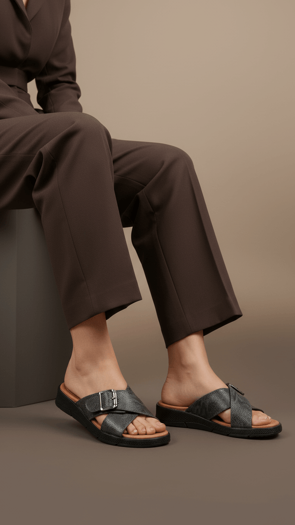 Grey Formal Slipper For Ladies PU0439