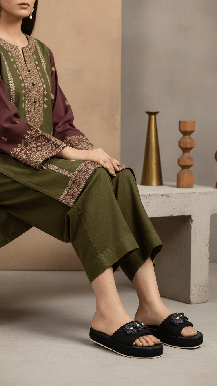 Black Formal Slipper For Ladies PU0453