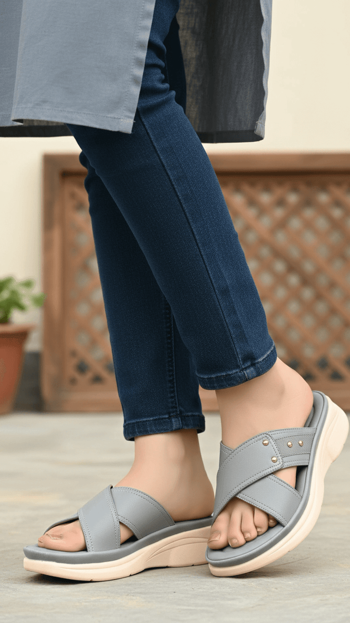 Grey Formal Slipper PU0509