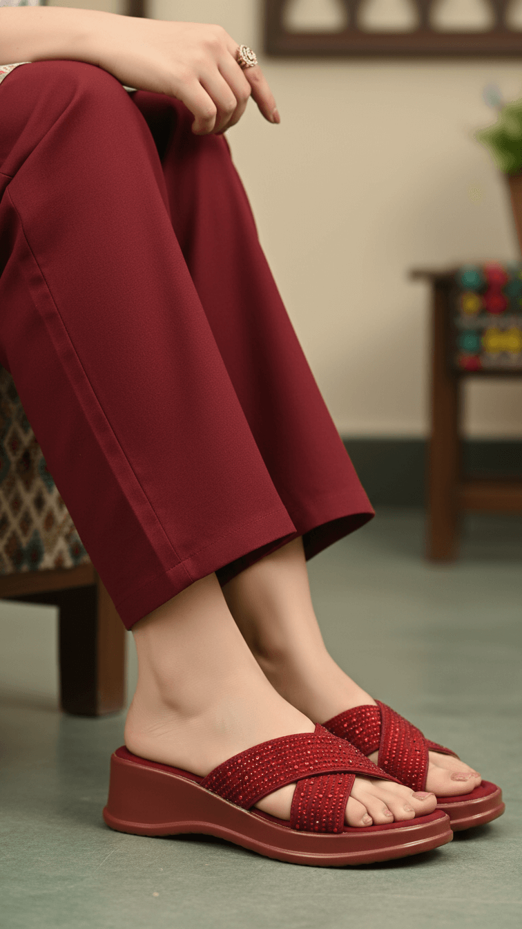 Maroon Formal Slipper PU0544