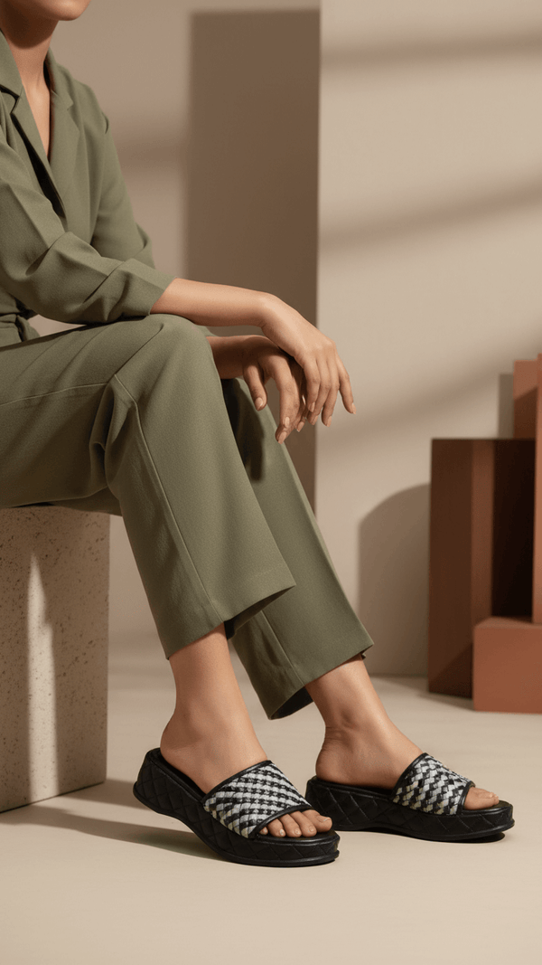 Black Formal Slipper For Ladies PU0561