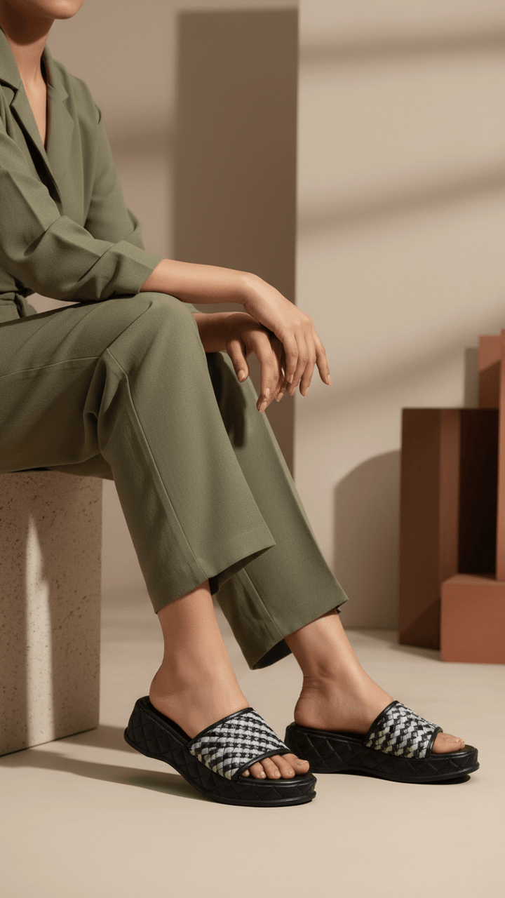 Black Formal Slipper For Ladies PU0561