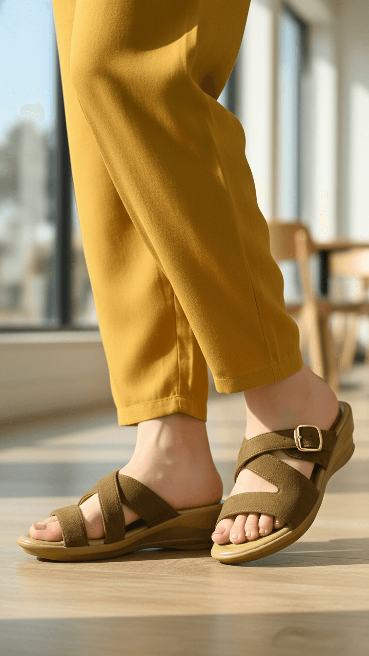 Olive Formal Slipper For Women PU0578