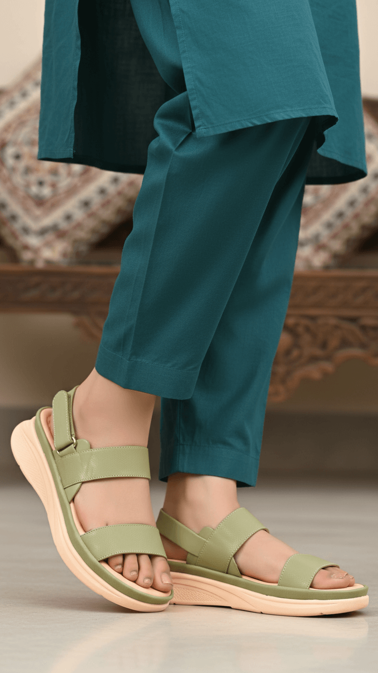 Olive Formal Sandal For Women PU0593