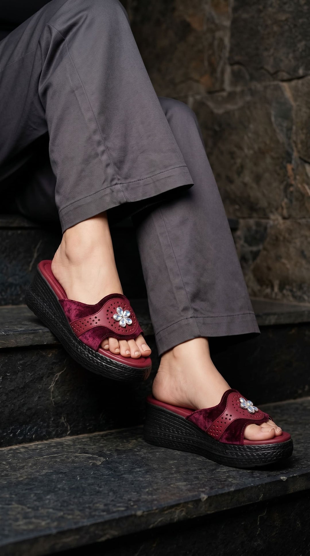 Maroon Formal Women Slipper PU0599