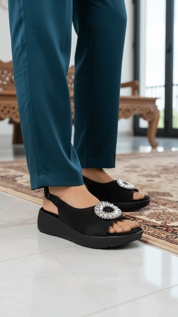 Black Formal Sandal For Ladies PU0600