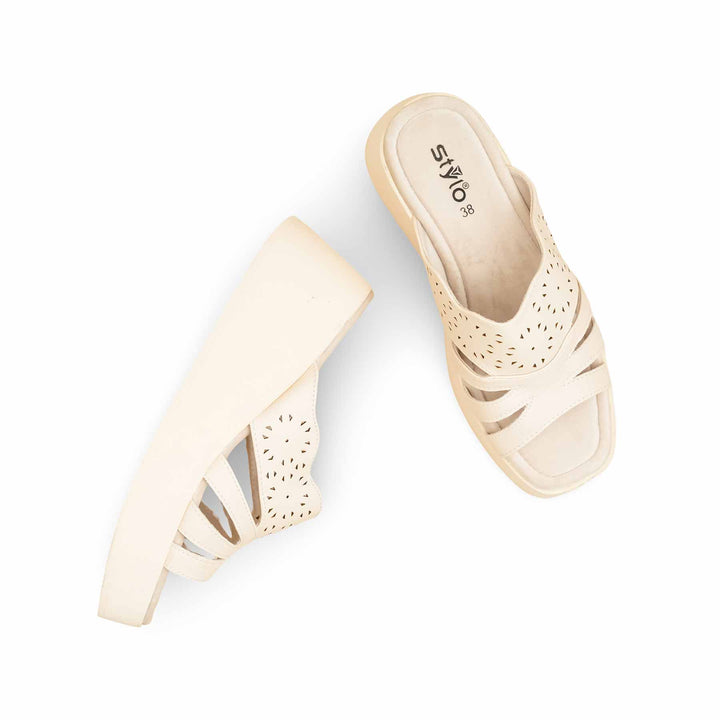 White Formal Slipper For Women PU0606
