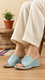 Sky Blue Formal Slipper For Ladies PU0621