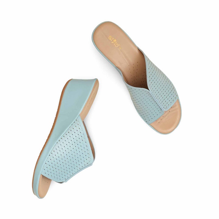 Sky Blue Formal Slipper For Ladies PU0621