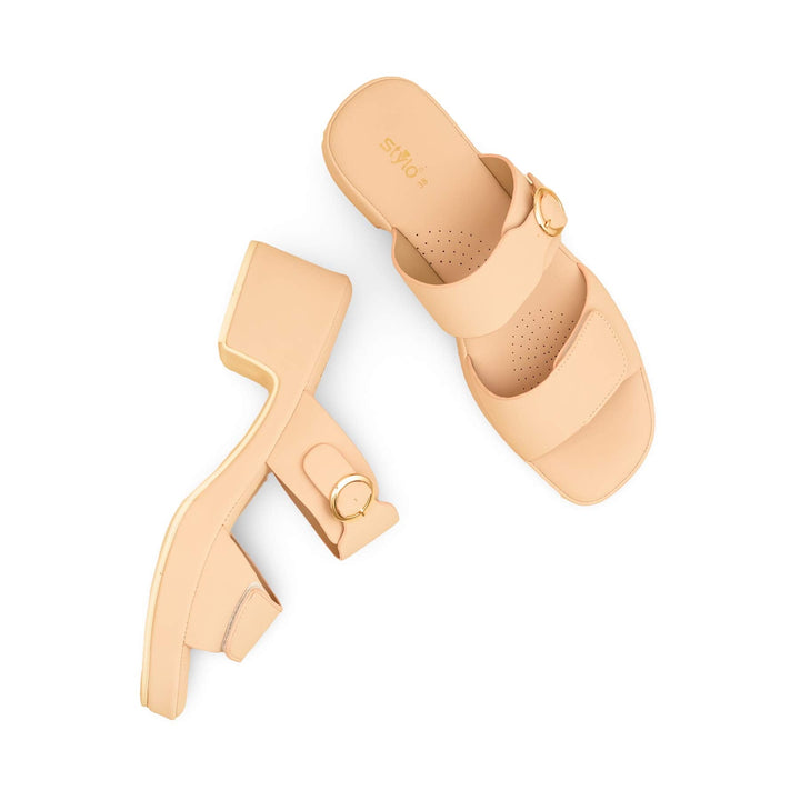 Beige Formal Slipper For Ladies PU0622