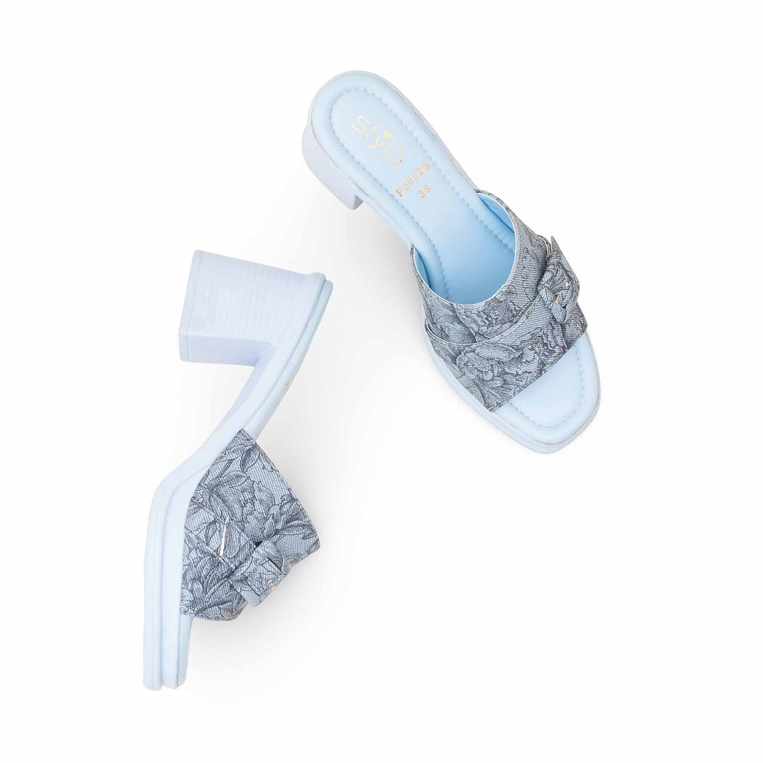 Sky Blue Formal Slipper For Ladies PU0625