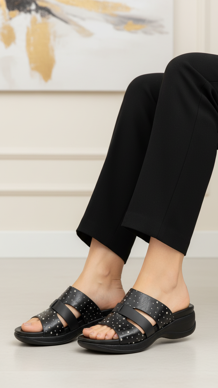 Black Formal Slipper For Women PU0627