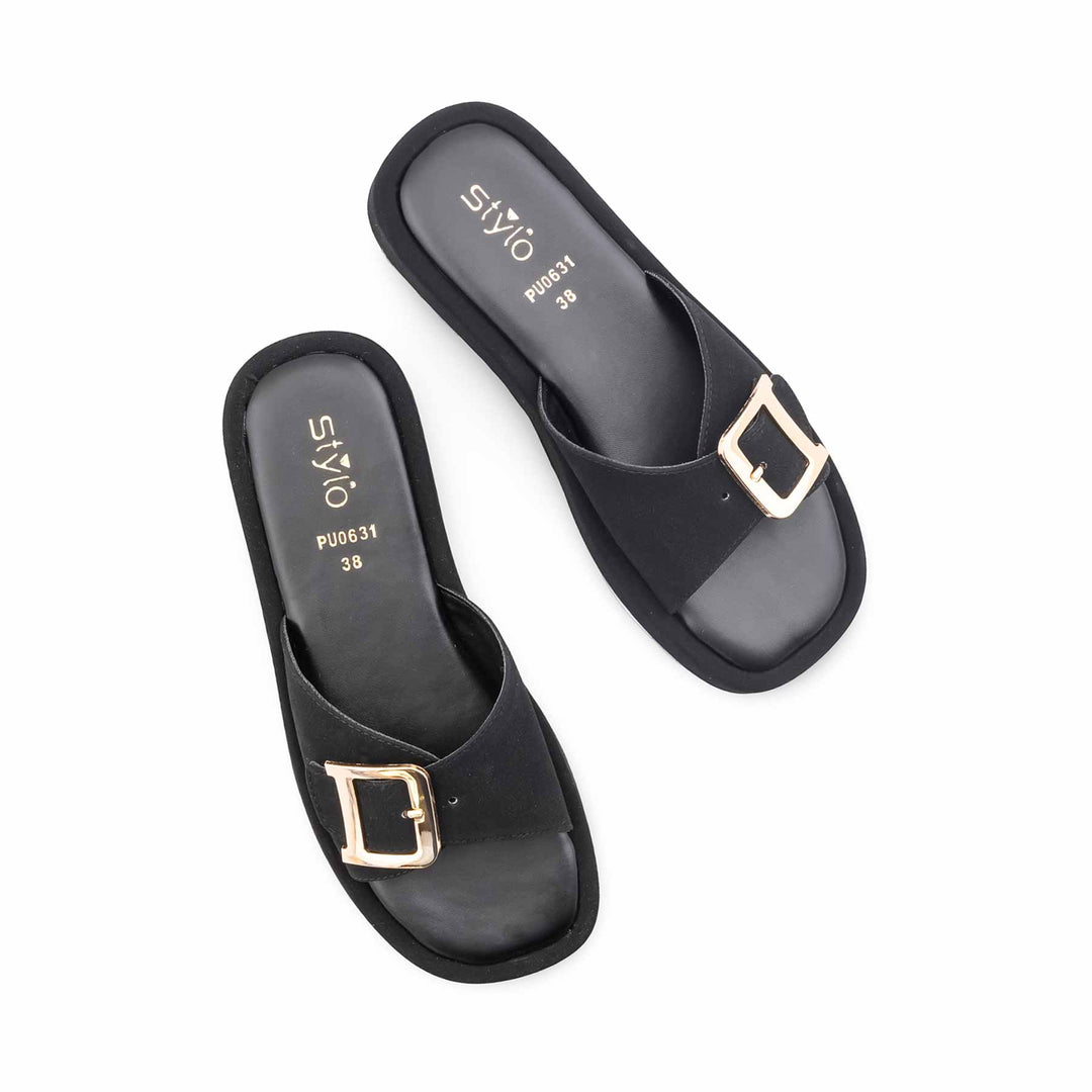 Black Formal Slipper For Ladies PU0631