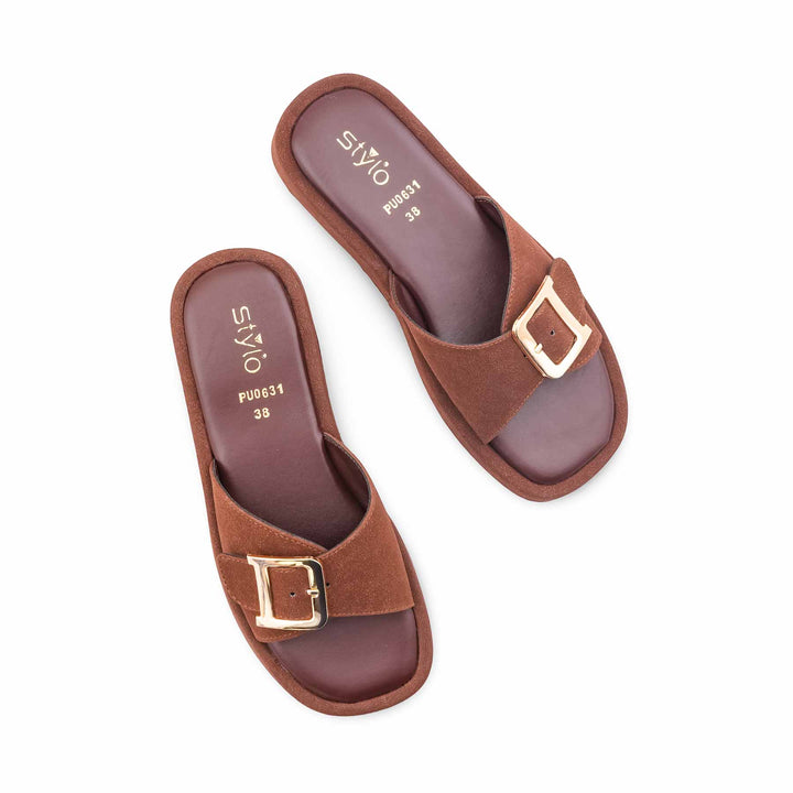 Brown Formal Slipper For Women PU0631