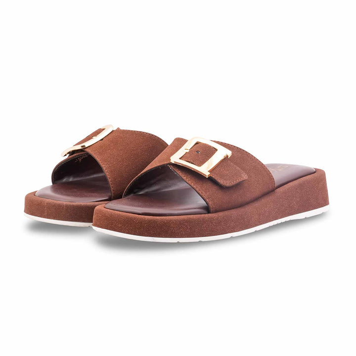 Brown Formal Slipper For Women PU0631