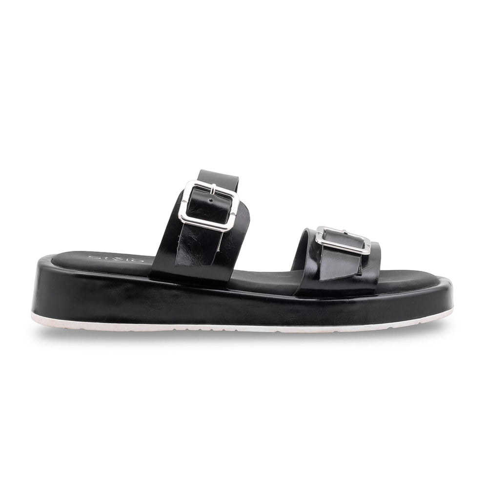 Black Formal Slipper For Ladies PU0632