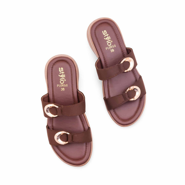 Brown Formal Slipper For Ladies PU0650