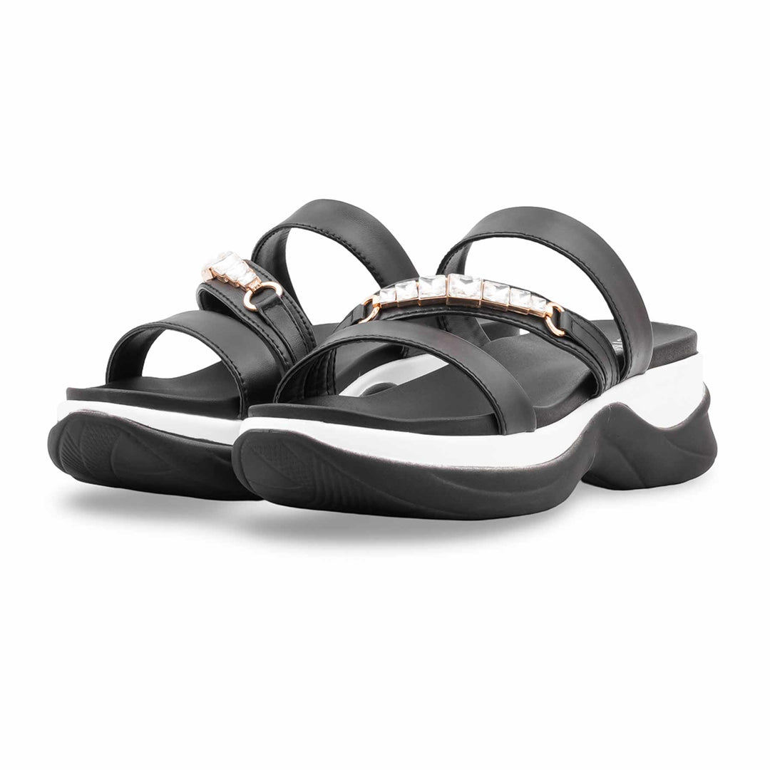 Black Formal Sandal For Ladies PU0655