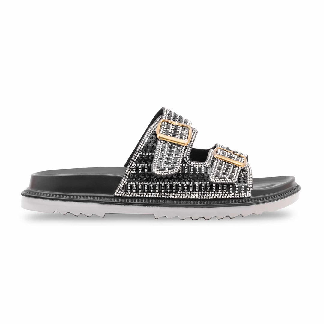Black Formal Slipper For Ladies PU0658