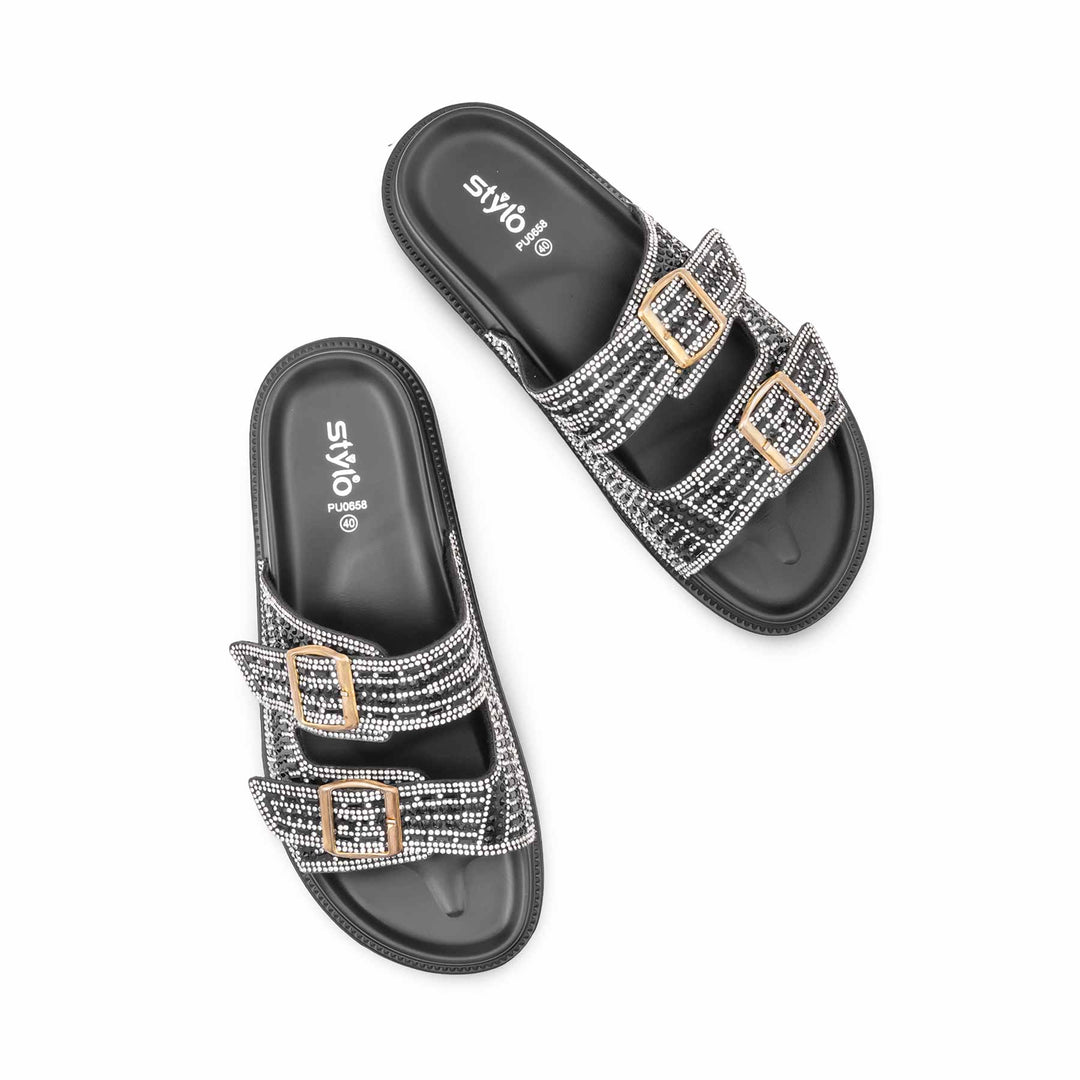 Black Formal Slipper For Ladies PU0658