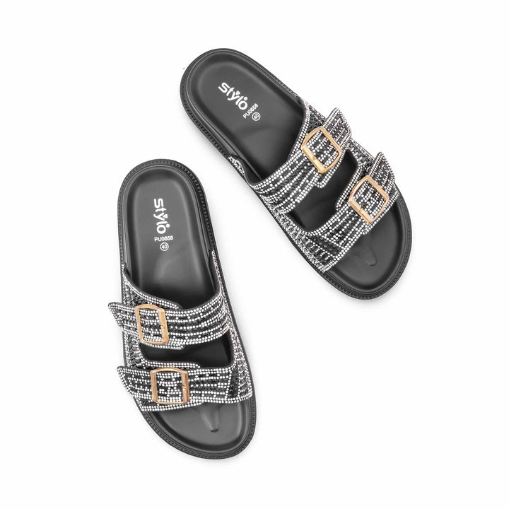 Black Formal Slipper For Ladies PU0658