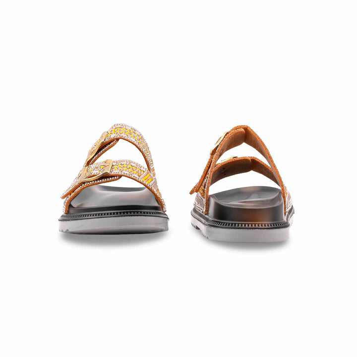 Golden Formal Slipper For Ladies PU0658