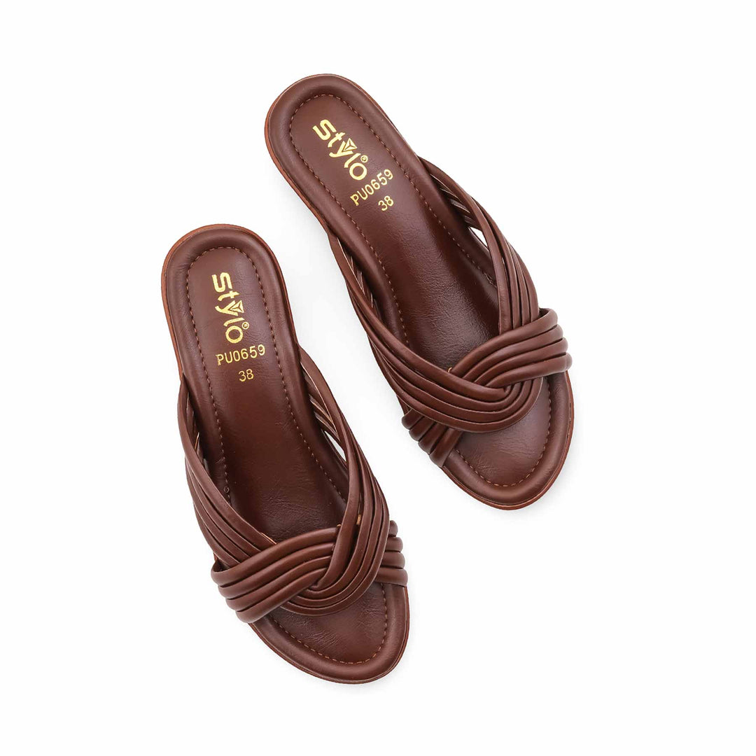 Coffee Formal Slipper For Women PU0659
