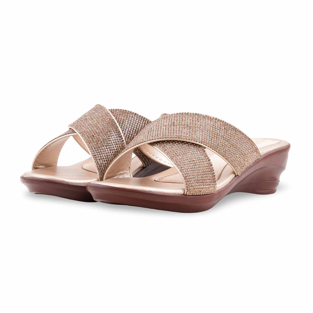 Golden Formal Slipper For Ladies PU0662