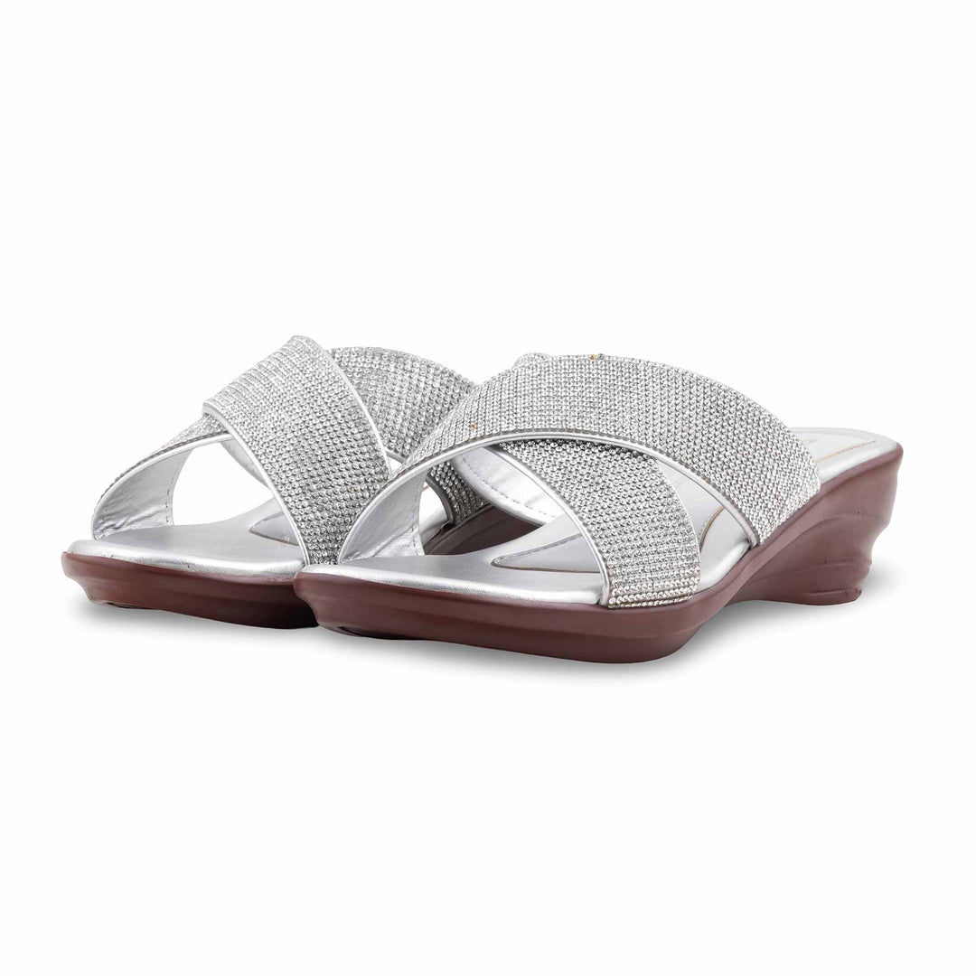 Silver Formal Slipper For Ladies PU0662
