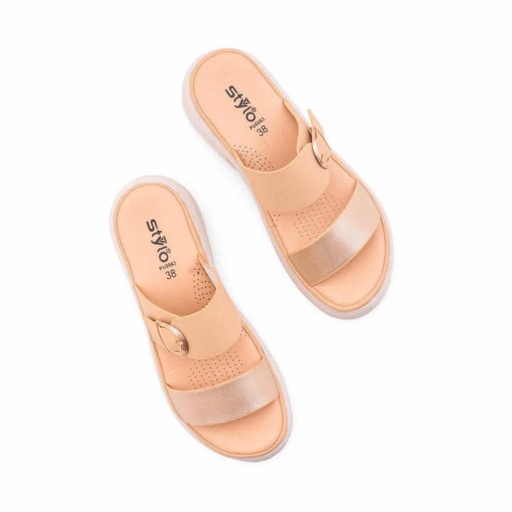 Beige Formal Slipper For Ladies PU0663