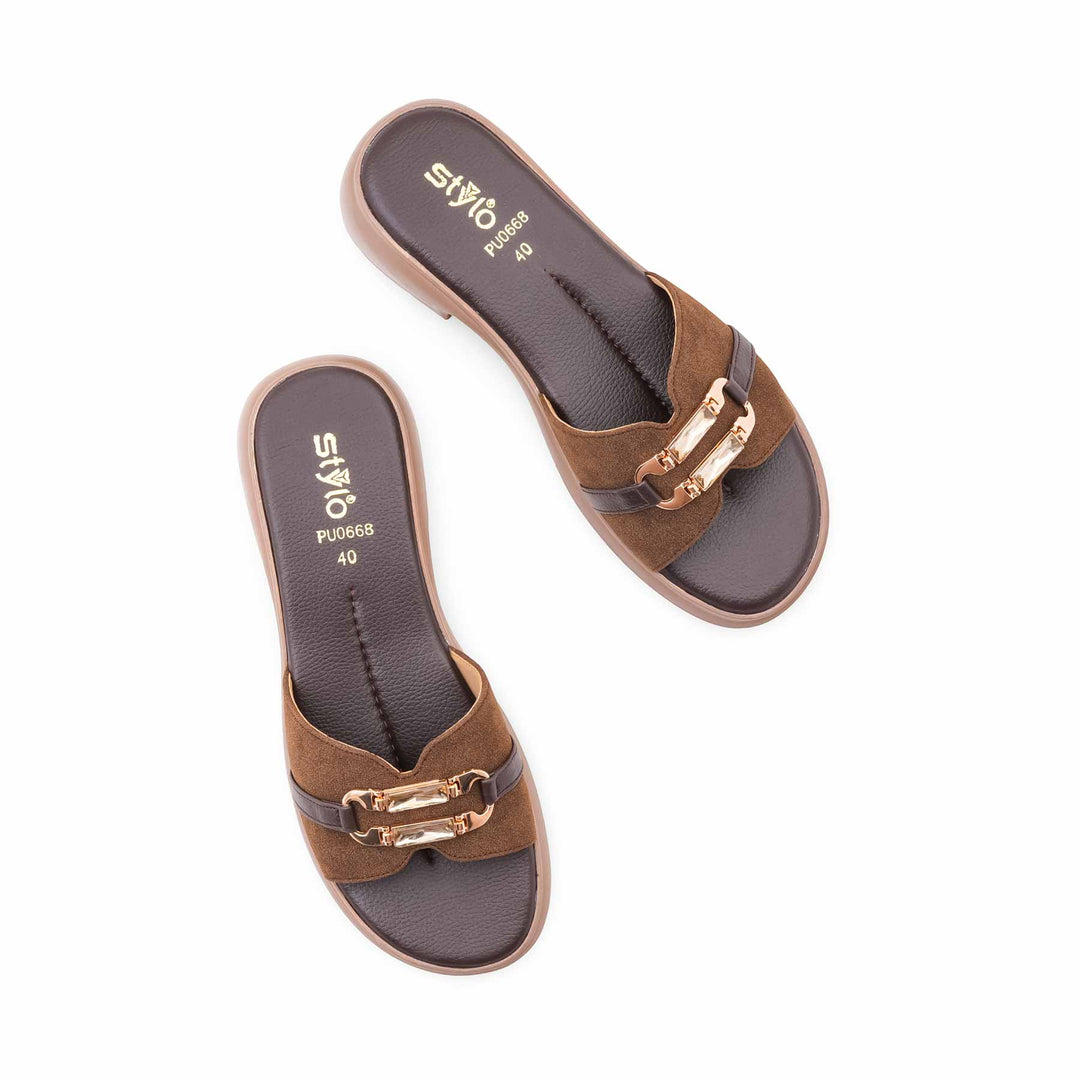 Brown Formal Slipper For Women PU0668