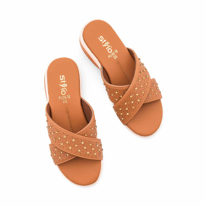 Brown Formal Slipper For Women PU0676
