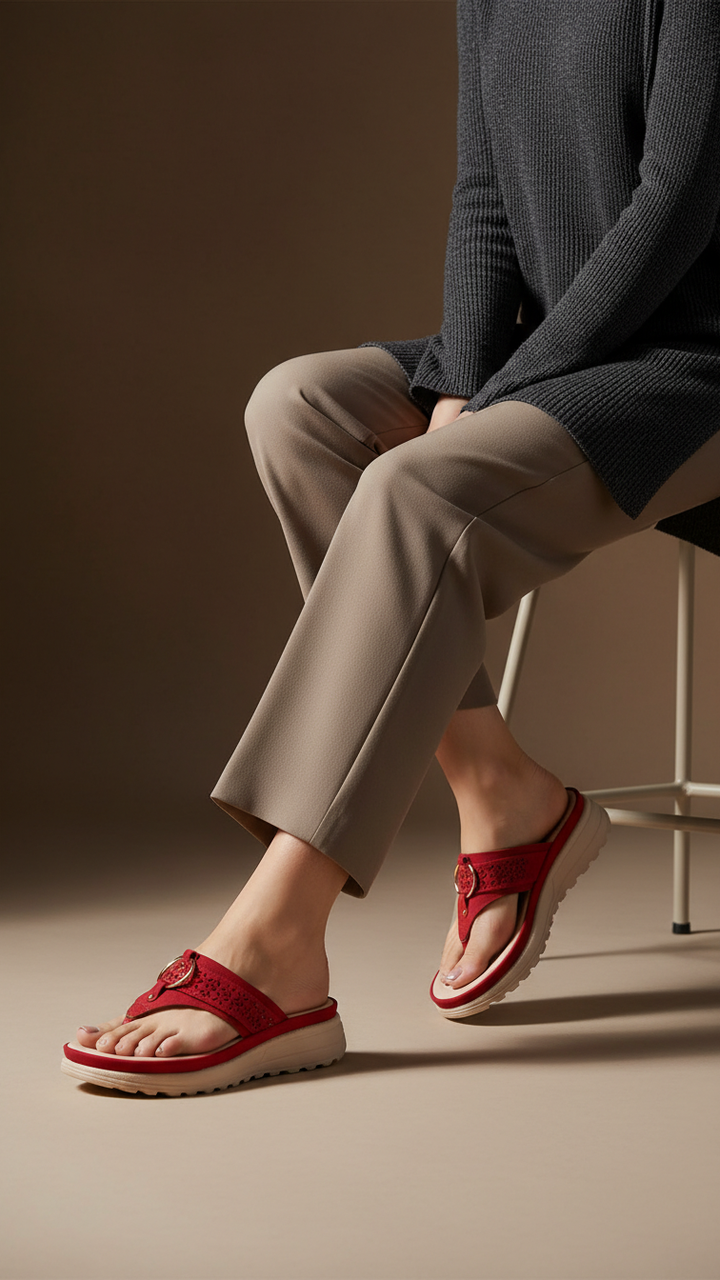 Maroon Formal Chappal For Women PU0682