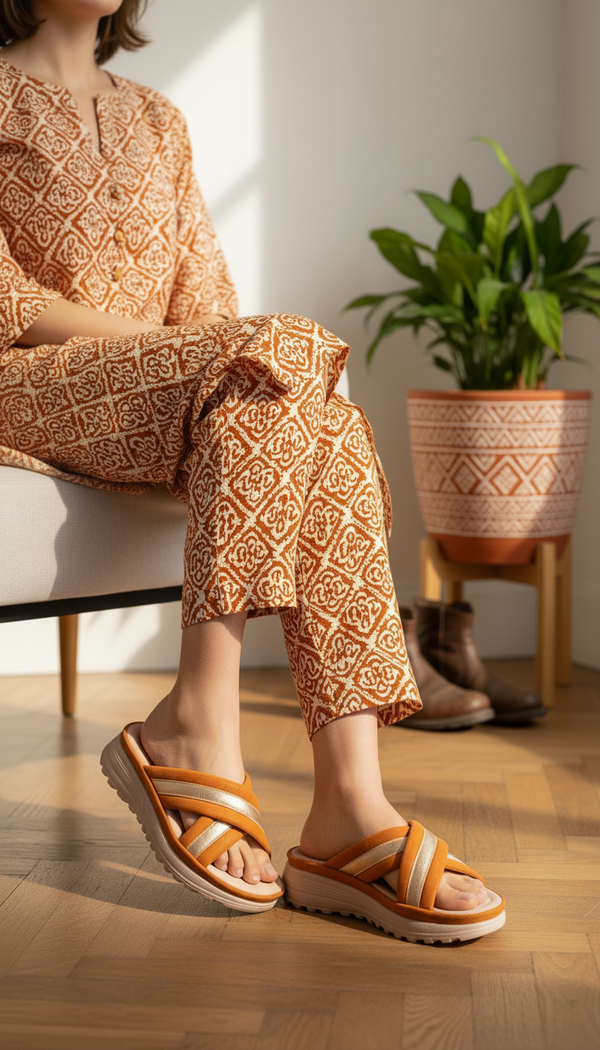 Mustard Formal Slipper For Ladies PU0683