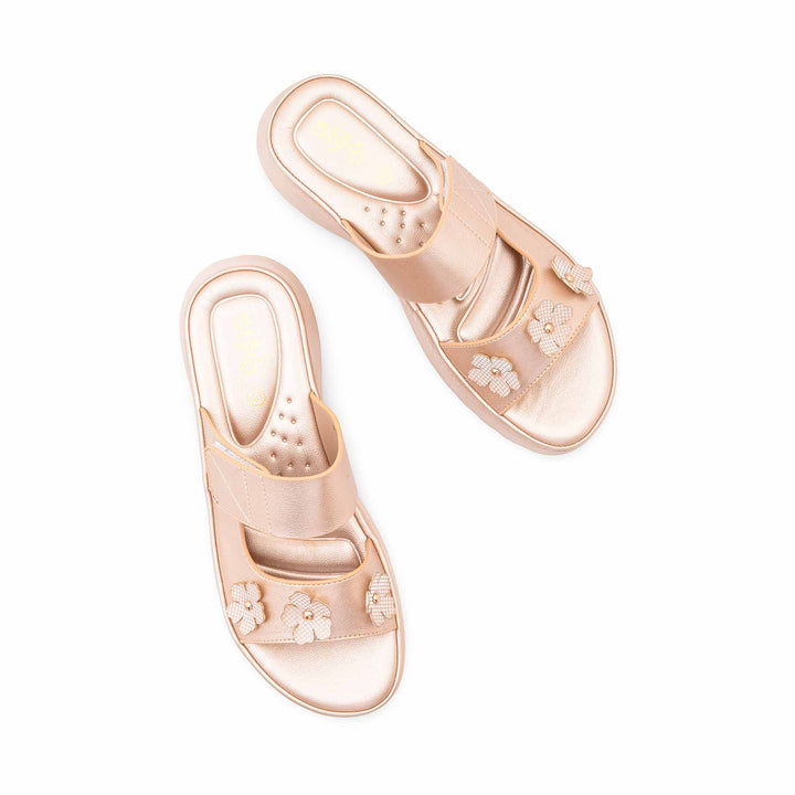 Golden Formal Slipper For Ladies PU0684