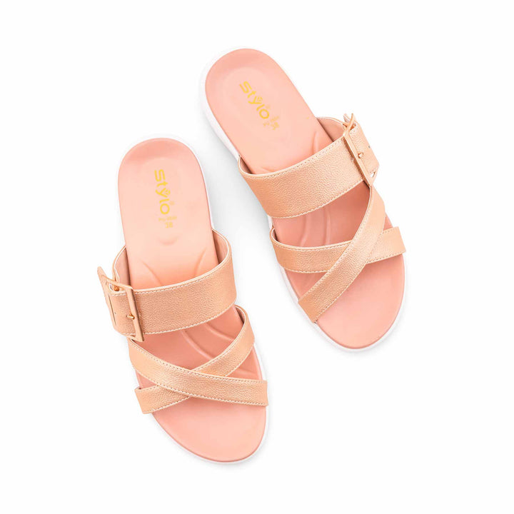 Golden Formal Slipper For Ladies PU0686