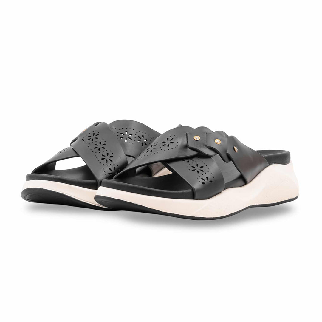 Black Formal Slipper For Ladies PU0692