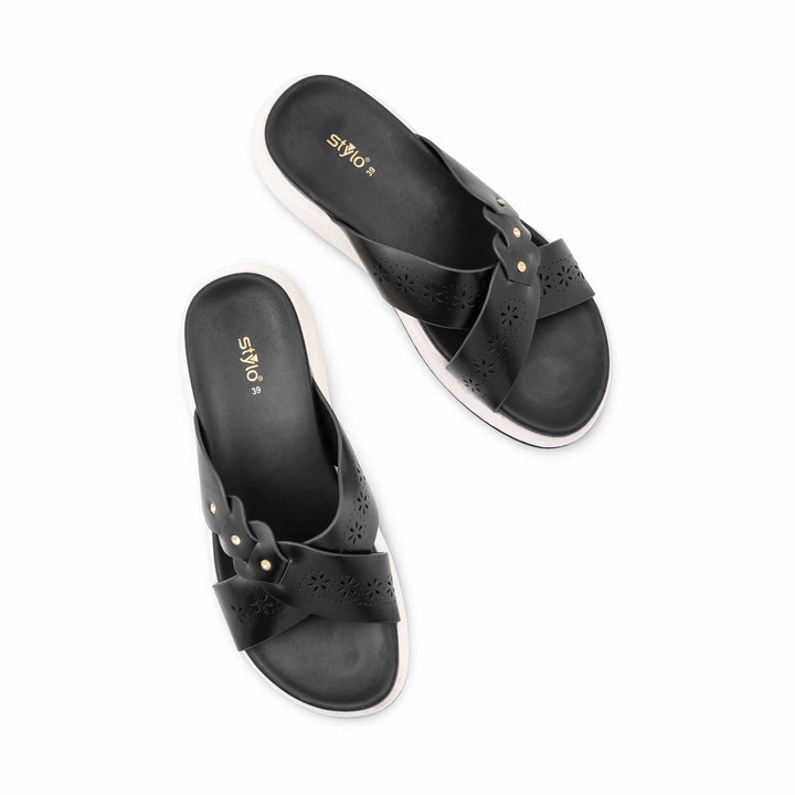 Black Formal Slipper For Ladies PU0692